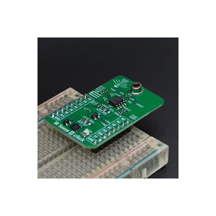 Exemple d'utilisation sur une bradboard du capteur de température IR Sense 5 click MIKROE-6093