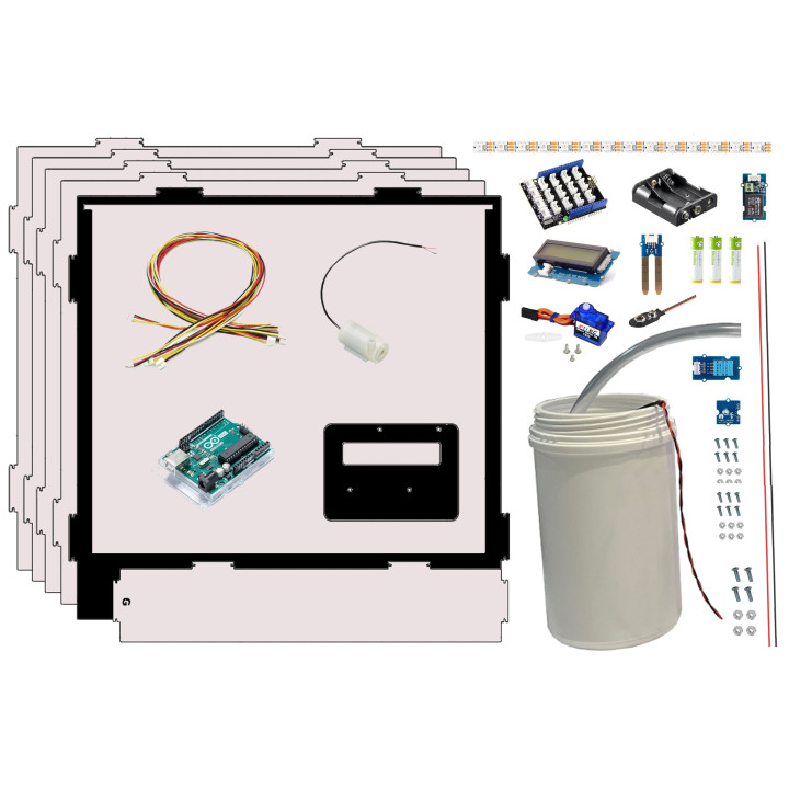 Composition de la mini serre automatisée intelligente ( base Arduino )