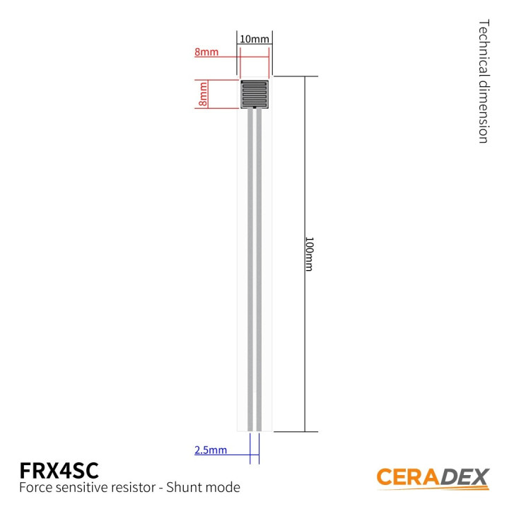 Dimensions du capteur FSR CERADEX (gamme Shunt) FRX4SO