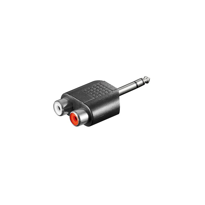 Adaptateur 2 x RCA femelles vers Jack mâle 6,35mm Stéréo