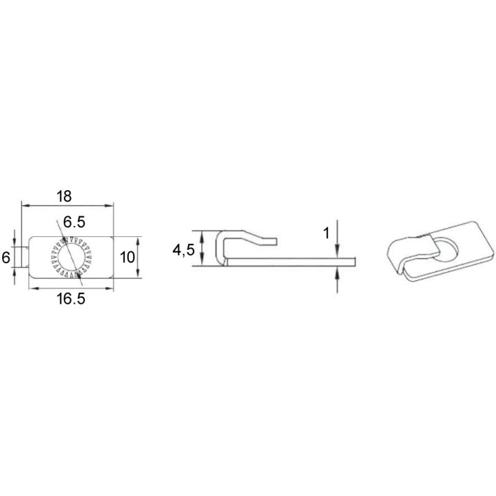 Dimensions Lamelle de serrage ACRZilla