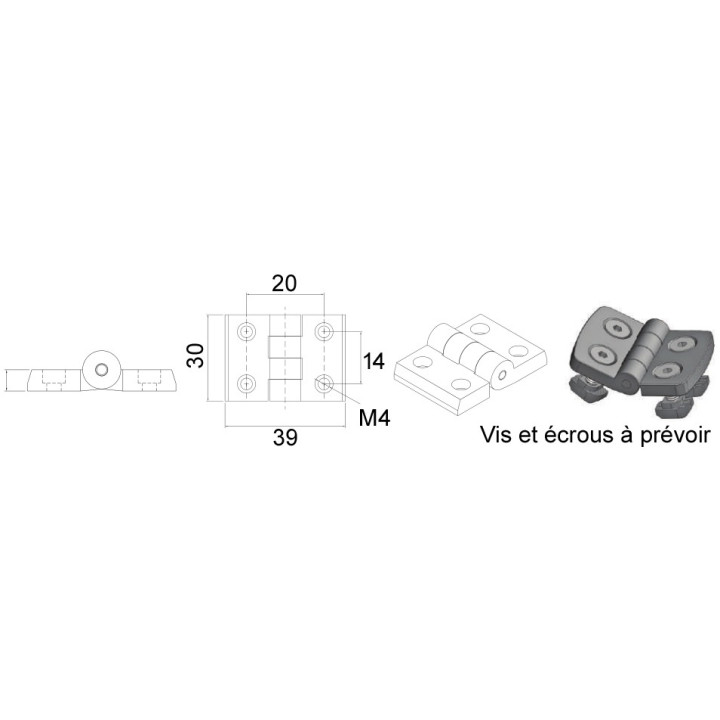 Charnière plastique universelle ACRZilla