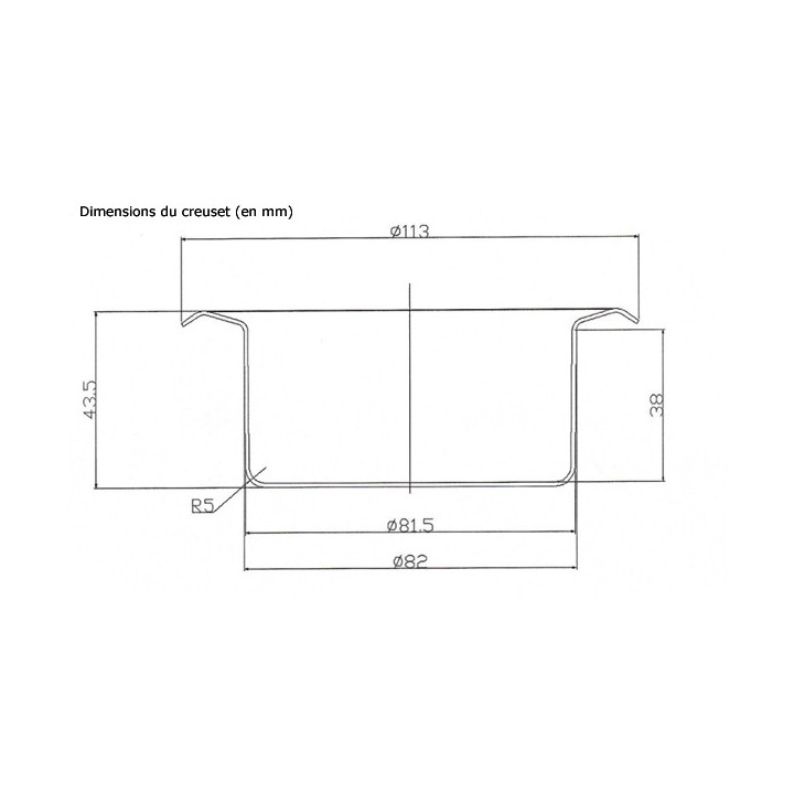 Dimensions du creuset du bain d'étamage ZD-8911B