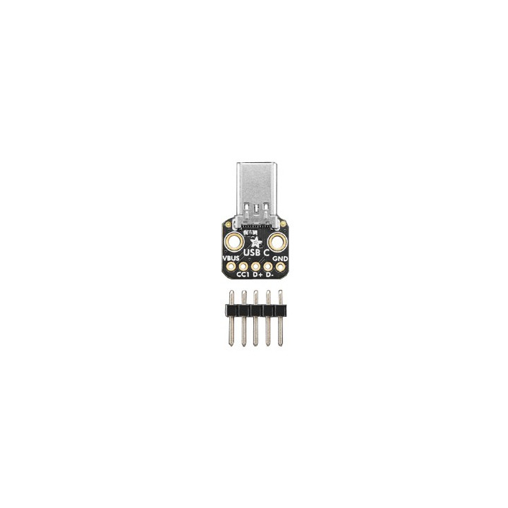 Platine breakout USB Type C et livrée avec barrette mâle