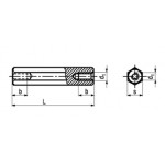 Dimensions de l'entretoise métal femelle-femelle M3x5 mm Dimensions de l'entretoise métal femelle-femelle M3x5 mm