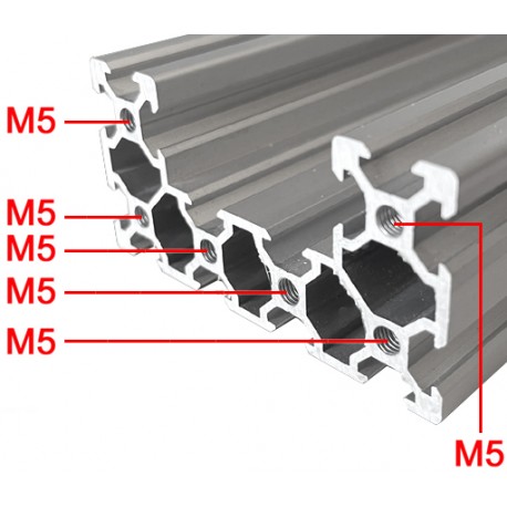 Trous taraudés Profilé aluminium 1000 mm ACRZilla série 40x80 Trous taraudés Profilé aluminium 1000 mm ACRZilla série 40x80