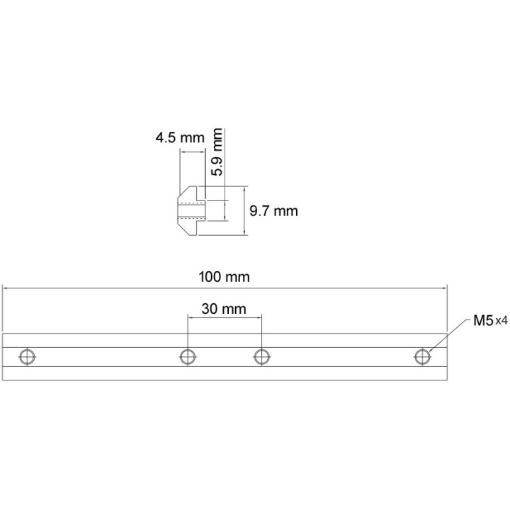 Dimensions Barre d'accouplement pour profilés ACRZilla