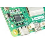 Détail du bouton power et horloge RTC de la Raspberry PI 5
