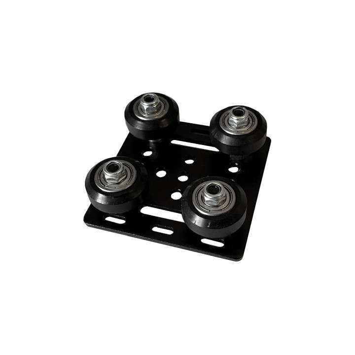 Dessous du Chariot mobile 4 roues pour profilés 20x20