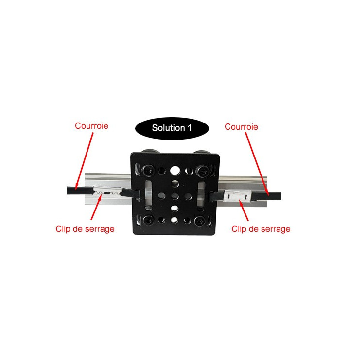 Solution 1 d'entrainement du Chariot mobile 4 roues pour profilés 20x20