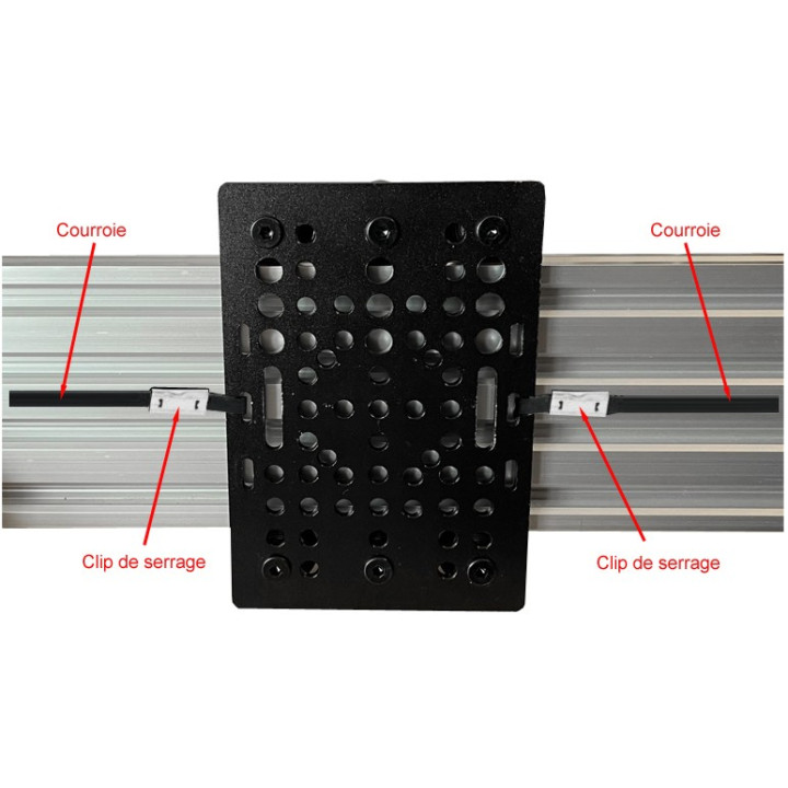 Utilisation de courroies avec le Grand chariot mobile 6 roues pour profilés 20x80