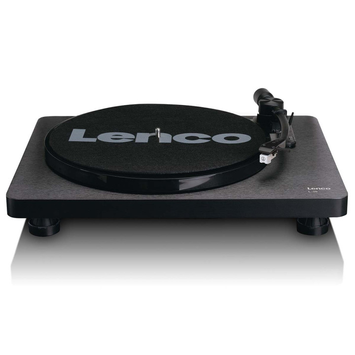 Platine vinyle en bois avec cartouche MMC et encodage PC Noir  - 2