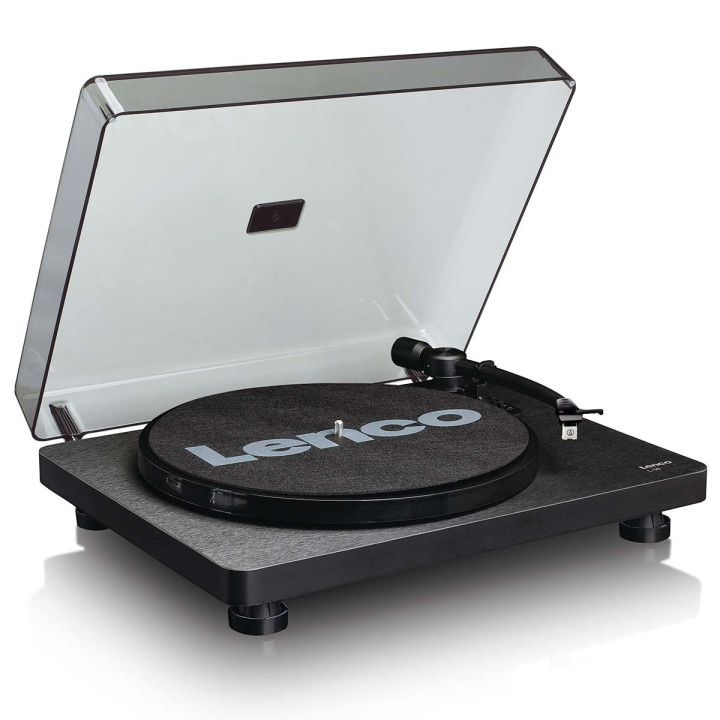 Platine vinyle en bois avec cartouche MMC et encodage PC Noir  - 4