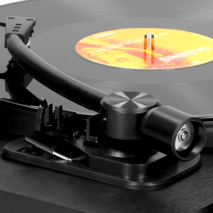 Platine vinyle en bois avec cartouche MMC et encodage PC Noir  - 8