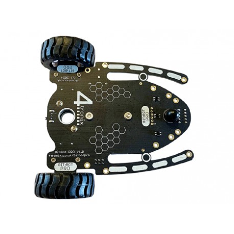 Vue de dessous de la plateforme Bit:Bot PRO pour micro:bit Vue de dessous de la plateforme Bit:Bot PRO pour micro:bit