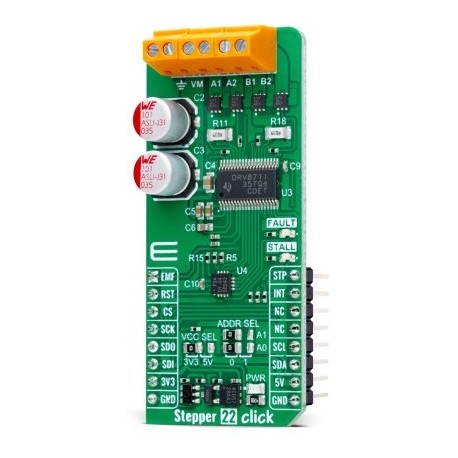 Vue de côté du Module Stepper 22 click Vue de côté du Module Stepper 22 click