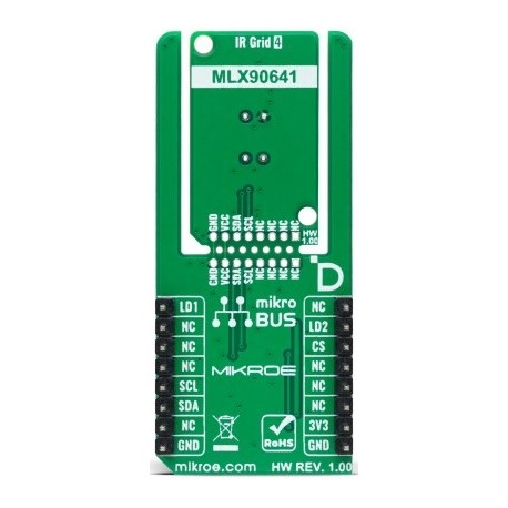 Vue arrière du Capteur thermique IR Grid 4 click