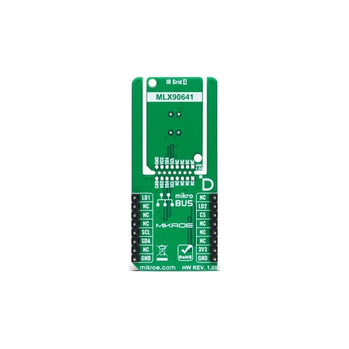 Vue arrière du Capteur thermique IR Grid 4 click