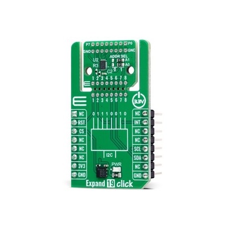 Vue de côté du Module Expand 19 Click MIKROE-6400 Vue de côté du Module Expand 19 Click MIKROE-6400
