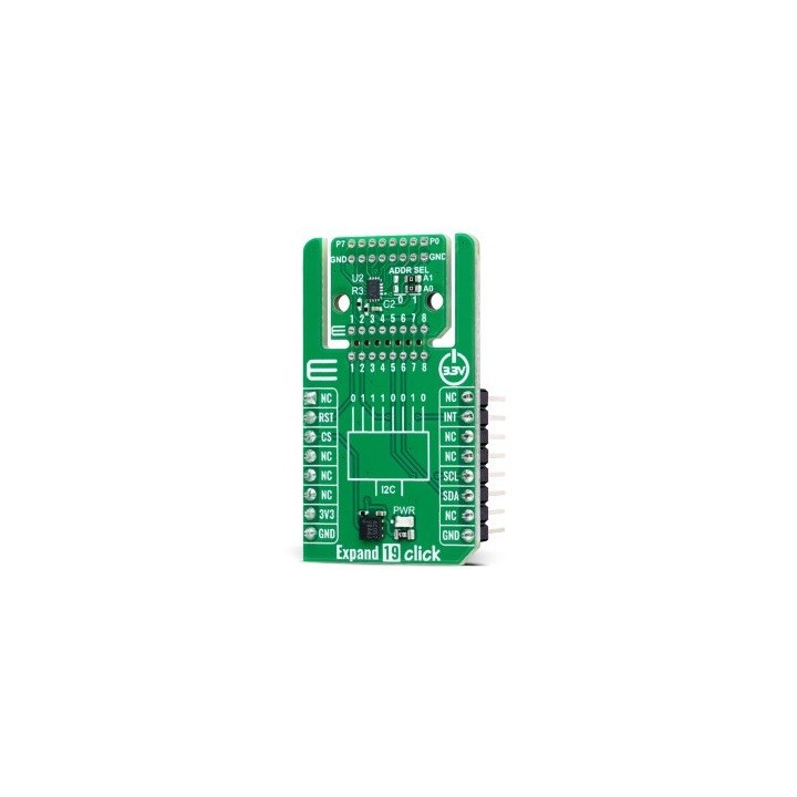 Vue de côté du Module Expand 19 Click MIKROE-6400