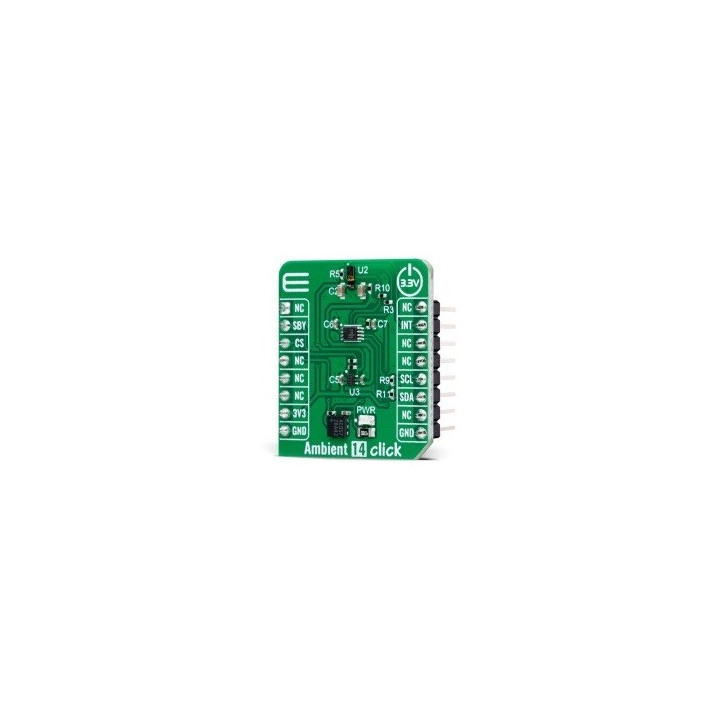 Vue de côté du Capteur lumière et proximité Ambient 14 click MIKROE-6255