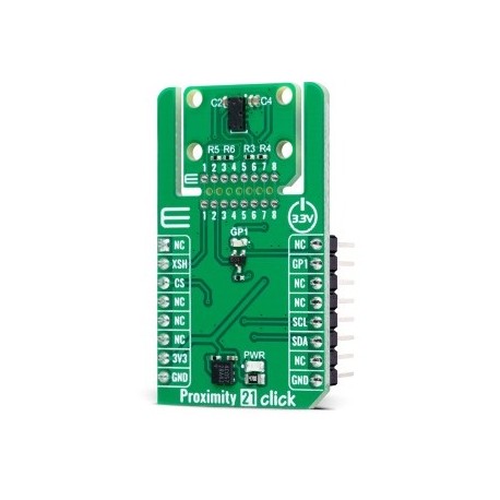 Vue de côté du Module Proximity 21click MIKROE-6286 Vue de côté du Module Proximity 21click MIKROE-6286
