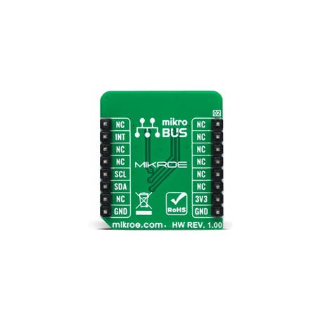 Vue arrière du capteur de fréquence cardiaque Heart Rate 11 Click MIKROE5170