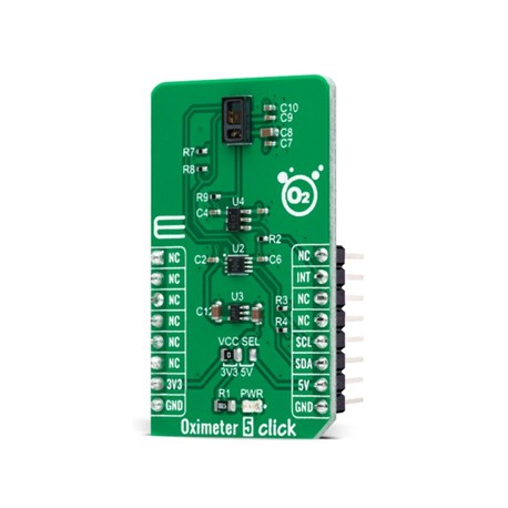 Vue de côté du Module Capteur oxymètre de pouls Oximeter 5 Click MIKROE-4986 Vue de côté du Module Capteur oxymètre de pouls Oximeter 5 Click MIKROE-4986