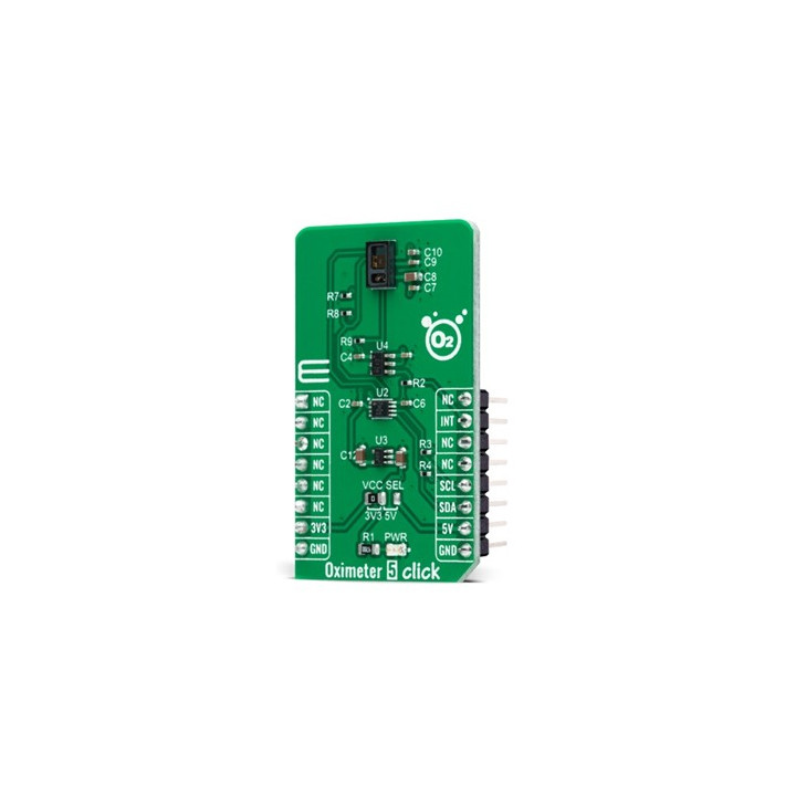 Vue de côté du Module Capteur oxymètre de pouls Oximeter 5 Click MIKROE-4986