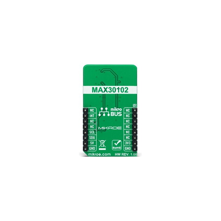 Vue arrière du Module Capteur oxymètre de pouls Oximeter 5 Click MIKROE-4986