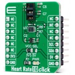 Vue de côté du Module capteur de fréquence cardiaque Heart Rate 10 Click MIKROE-4724