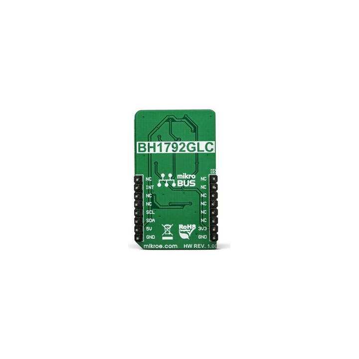 Vue arrière du Module Capteur pulsations cardiaques Heart Rate 8 Click MIKROE-3218