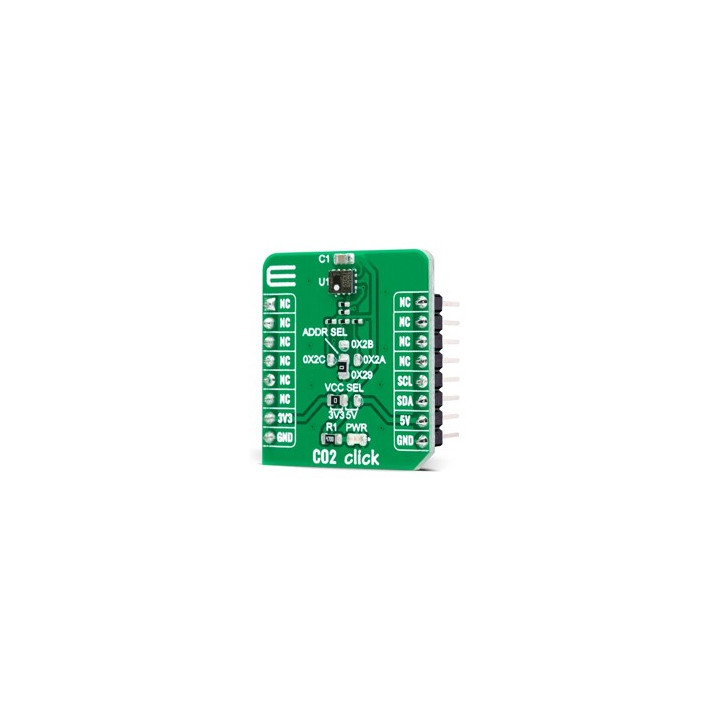 Vue arrière du Capteur de gaz CO2 Click MIKROE-4725