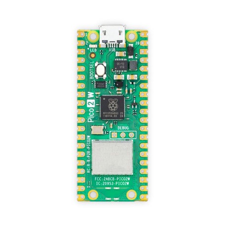 Vue de dessus de la carte Raspberry Pi Pico 2W