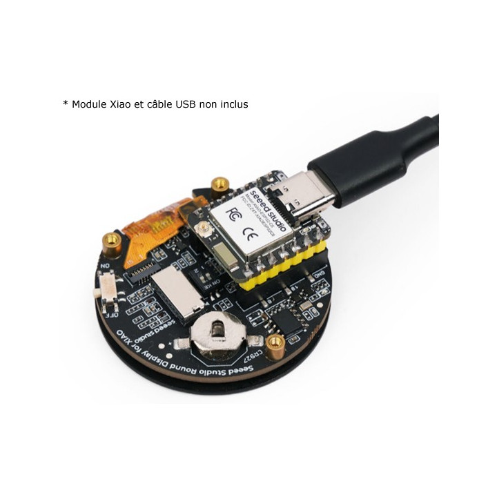Exemple d'utilisation de l'afficheur tactile rond Seeed Studio 104030087 avec un module Xiao