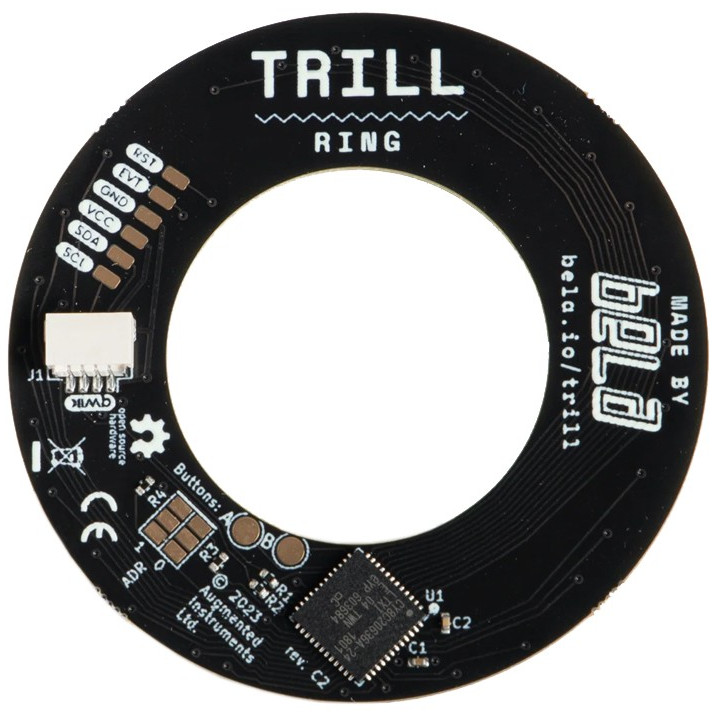 Vue arrière du Capteur capacitif I2C multi contacts Trill Ring
