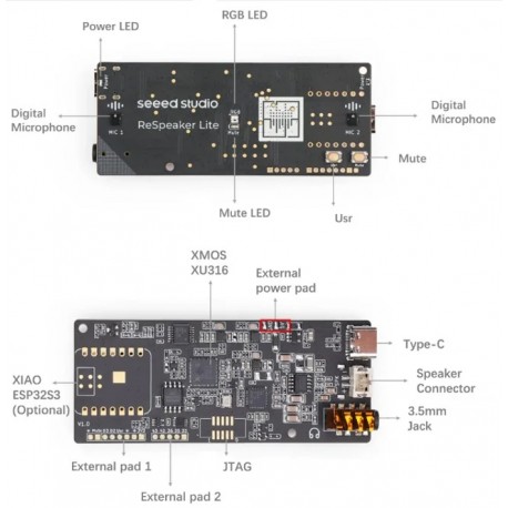 Détail du module ReSpeaker Lite 107990273 Détail du module ReSpeaker Lite 107990273