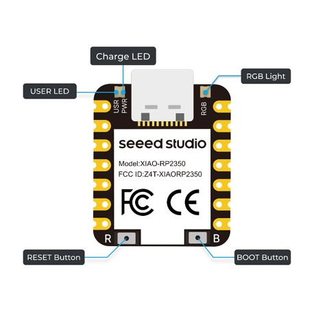 Détail de la Carte Seeed Studio XIAO RP2350 102010550 Détail de la Carte Seeed Studio XIAO RP2350 102010550
