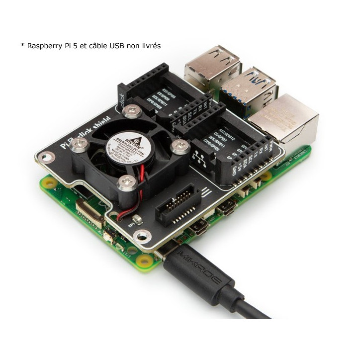 Exemple d'utilisation du module Pi 5 Click Shield sur une Raspberry Pi 5