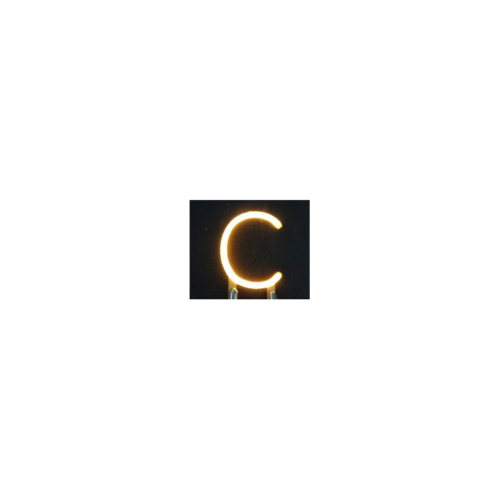 Lettre C en led filament rigide ( blanc chaud )