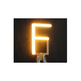 Lettre F en led filament rigide ( blanc chaud )