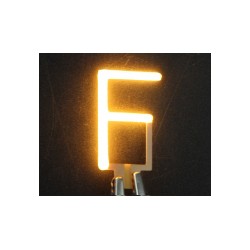 Lettre F en led filament rigide ( blanc chaud )