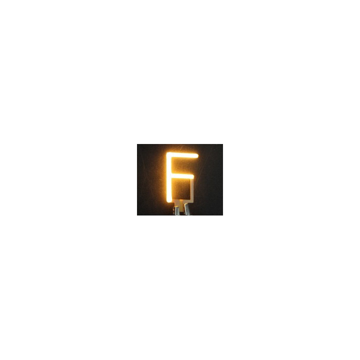 Lettre F en led filament rigide ( blanc chaud )
