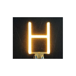 Lettre H en led filament rigide ( blanc chaud )