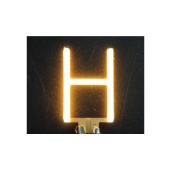 Lettre H en led filament rigide ( blanc chaud )