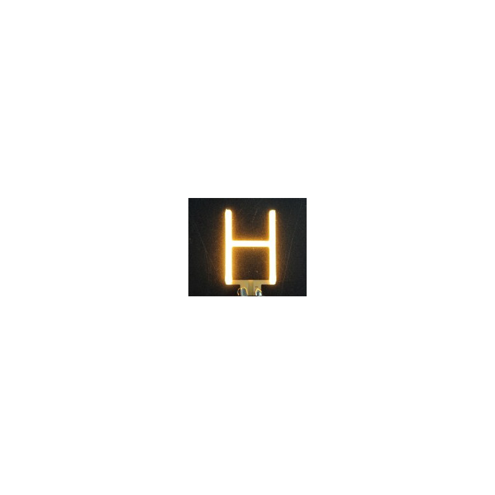 Lettre H en led filament rigide ( blanc chaud )
