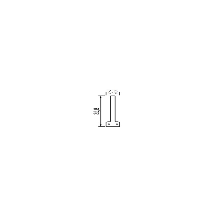 Dimensions de la lettre I en led filament rigide ( blanc chaud )