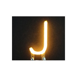 Lettre J en led filament rigide ( blanc chaud )