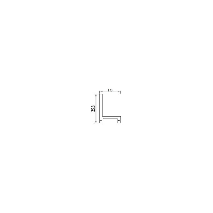 Dimensions de la lettre L en led filament rigide ( blanc chaud )
