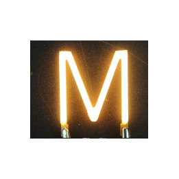 Lettre M en led filament rigide ( blanc chaud )